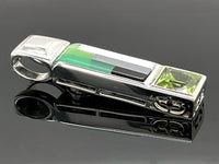ANHÄNGER AUS 925/- SILBER RHODINIERT MIT MOSAIK & PERIDOT (GES. CA.9,30 ct.)