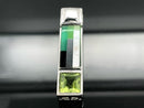 ANHÄNGER AUS 925/- SILBER RHODINIERT MIT MOSAIK & PERIDOT (GES. CA.9,30 ct.)