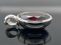 ANHÄNGER AUS 950/- PLATIN MIT RHODOLITH (CA. 10,0 ct.)