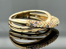 RING AUS 375/- GELBGOLD MIT MULTI SAPHIR (GES.CA. 0,612 ct.)