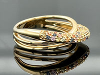 RING AUS 375/- GELBGOLD MIT MULTI SAPHIR (GES.CA. 0,612 ct.)