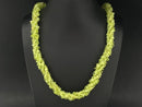 COLLIER 925/- SILBER RHOD. MIT PERIDOT