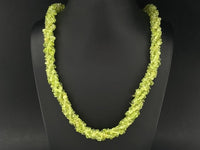COLLIER 925/- SILBER RHOD. MIT PERIDOT