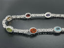 ARMBAND 925/-SILBER RHODINIERT MIT MULTI EDELSTEINE