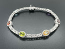 ARMBAND 925/-SILBER RHODINIERT MIT MULTI EDELSTEINE