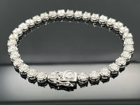 ARMBAND 925/-SILBER RHODINIERT MIT DIAMANTEN (GES. CA. 0,15 ct.)