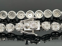 ARMBAND 925/-SILBER RHODINIERT MIT DIAMANTEN (GES. CA. 0,15 ct.)