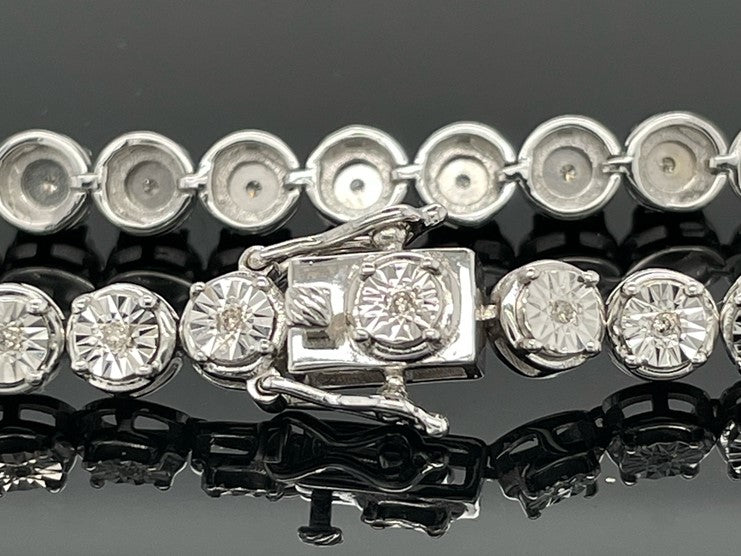 ARMBAND 925/-SILBER RHODINIERT MIT DIAMANTEN (GES. CA. 0,15 ct.)