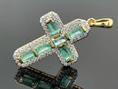 ANHÄNGER AUS 925/- SILBER VERGOLDET MIT SMARAGD & ZIRKON