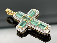 ANHÄNGER AUS 925/- SILBER VERGOLDET MIT SMARAGD & ZIRKON