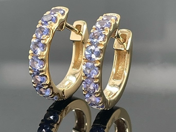 CREOLEN AUS 925/- SILBER VERGOLDET MIT TANSANIT