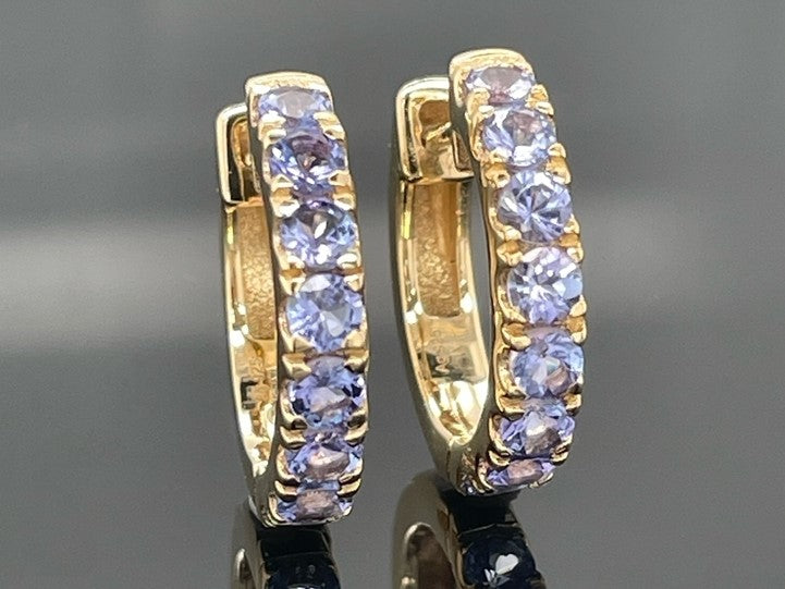 CREOLEN AUS 925/- SILBER VERGOLDET MIT TANSANIT