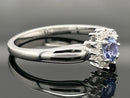 RING AUS 925/- SILBER RHODINIERT MIT TANSANIT & ZIRKON