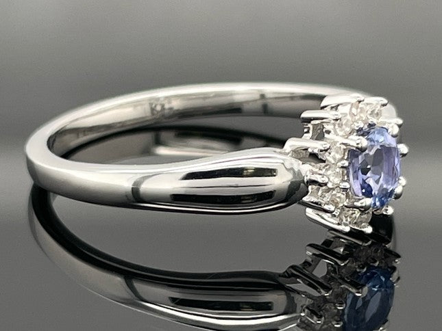 RING AUS 925/- SILBER RHODINIERT MIT TANSANIT & ZIRKON