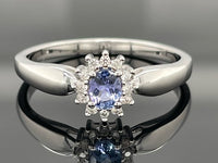 RING AUS 925/- SILBER RHODINIERT MIT TANSANIT & ZIRKON