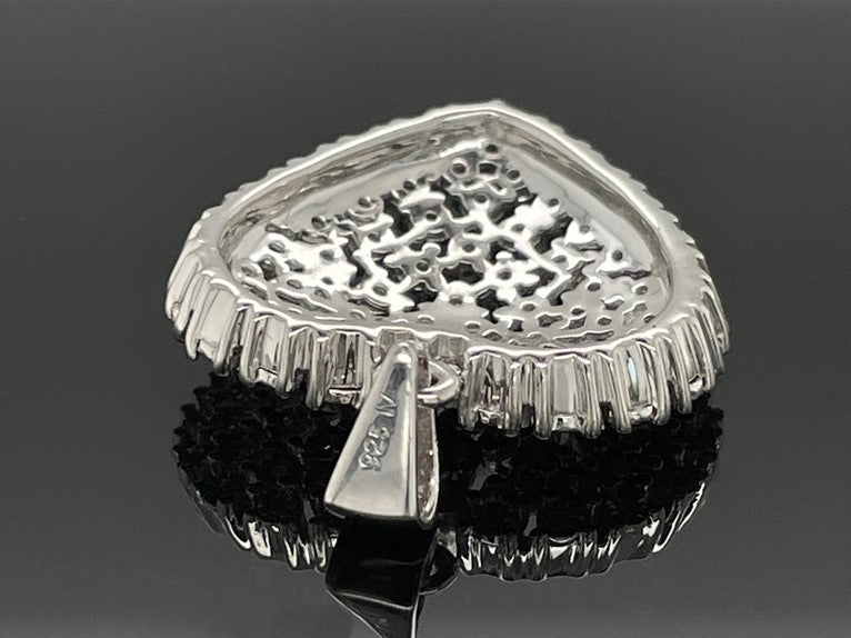 ANHÄNGER AUS 925/- SILBER RHODINIERT MIT DIAMANTEN