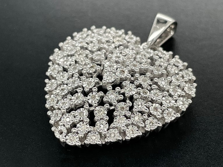 ANHÄNGER AUS 925/- SILBER RHODINIERT MIT DIAMANTEN