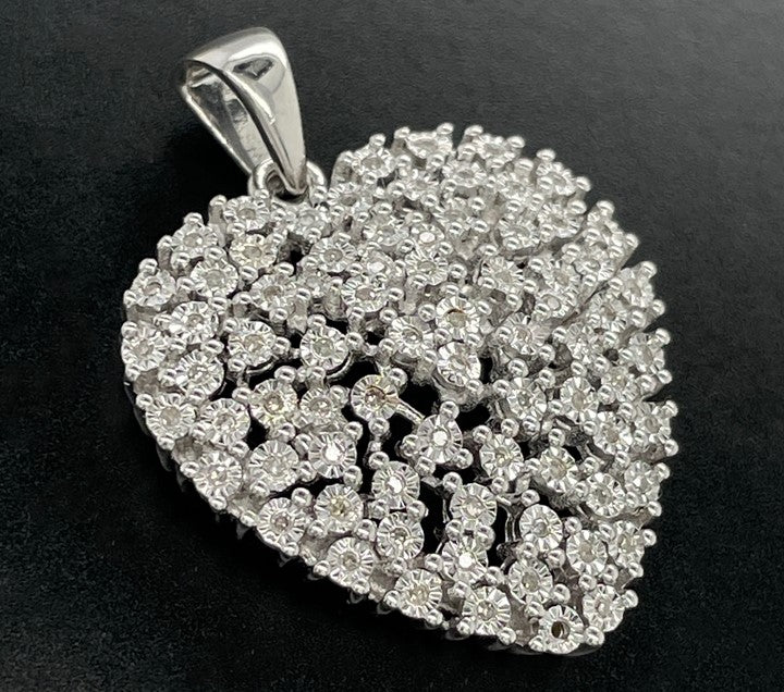 ANHÄNGER AUS 925/- SILBER RHODINIERT MIT DIAMANTEN