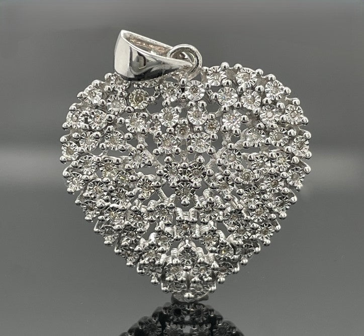 ANHÄNGER AUS 925/- SILBER RHODINIERT MIT DIAMANTEN