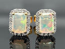 OHRSTECKER AUS 925/- SILBER GELBVERGOLDET MIT ÄTHIOP.OPAL & ZIRKON