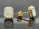 OHRSTECKER AUS 925/- SILBER GELBVERGOLDET MIT ÄTHIOP.OPAL & ZIRKON