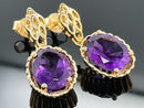 OHRSTECKER AUS 925/- SILBER VERGOLDET MIT AMETHYST
