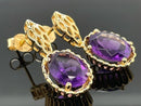OHRSTECKER AUS 925/- SILBER VERGOLDET MIT AMETHYST