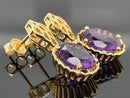 OHRSTECKER AUS 925/- SILBER VERGOLDET MIT AMETHYST