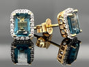 OHRSTECKER AUS 925/- SILBER VERGOLDET MIT BLAUTOPAS & ZIRKON