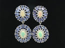 OHRSTECKER AUS 925/- SILBER RHOD. MIT TANSANIT, ÄTHIOP.OPAL & ZIRKON