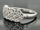 RING AUS 925/- SILBER RHODINIERT MIT DIAMANTEN (GES. CA. 0,09 ct.)