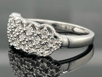 RING AUS 925/- SILBER RHODINIERT MIT DIAMANTEN (GES. CA. 0,09 ct.)