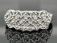 RING AUS 925/- SILBER RHODINIERT MIT DIAMANTEN (GES. CA. 0,09 ct.)