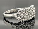 RING AUS 925/- SILBER RHODINIERT MIT DIAMANTEN (GES. CA. 0,09 ct.)