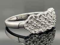 RING AUS 925/- SILBER RHODINIERT MIT DIAMANTEN (GES. CA. 0,09 ct.)