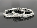 WENDECREOLEN AUS 925/- SILBER RHODINIERT MIT SPINELL & ZIRKON ( GES.CA. 6,06 ct.)