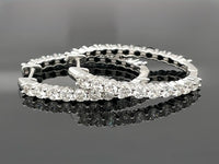 WENDECREOLEN AUS 925/- SILBER RHODINIERT MIT SPINELL & ZIRKON ( GES.CA. 6,06 ct.)