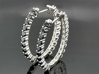 WENDECREOLEN AUS 925/- SILBER RHODINIERT MIT SPINELL & ZIRKON ( GES.CA. 6,06 ct.)