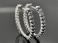 WENDECREOLEN AUS 925/- SILBER RHODINIERT MIT SPINELL & ZIRKON ( GES.CA. 6,06 ct.)