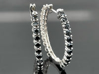 WENDECREOLEN AUS 925/- SILBER RHODINIERT MIT SPINELL & ZIRKON ( GES.CA. 6,06 ct.)