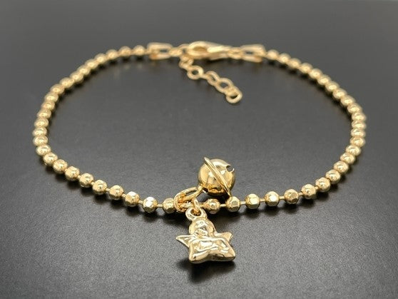 ARMBAND "RUF DEINEN ENGEL" AUS 925/-SILBER GELBVERGOLDET