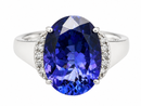 RING AUS 950/- PLATIN MIT TANSANIT AAAAA (CA. 7,00 ct.) & BRILLANTEN (GES.CA.0,10 ct.)