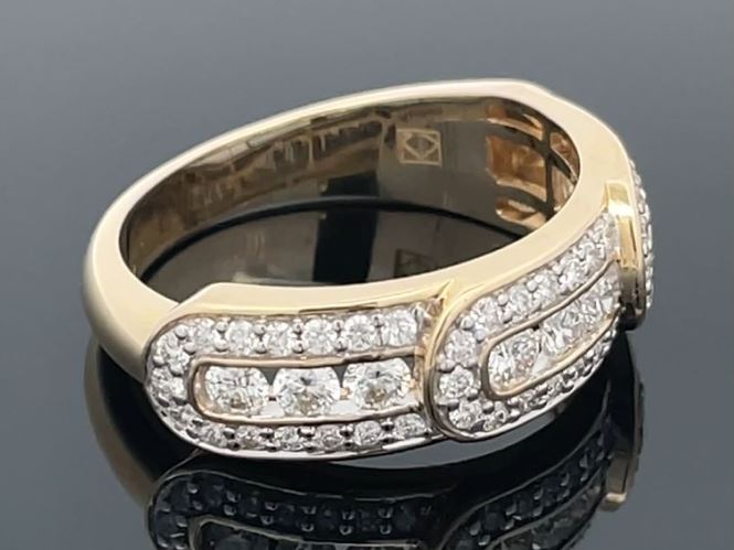 RING GR. 17 (54) AUS 585/- GELBGOLD mit Brillanten