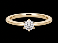 SOLITÄR RING GR. 16 (CA.50) AUS 585/- GELBGOLD mit Brillant (ca. 0,25 ct.)