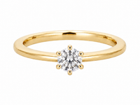 SOLITÄR RING GR. 16 (CA.50) AUS 585/- GELBGOLD mit Brillant (ca. 0,25 ct.)