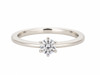 SOLITÄR RING GR. 16 (CA.50) AUS 585/- WEIßGOLD mit Brillant (ca. 0,26 ct.)