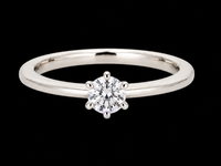 SOLITÄR RING GR. 16 (CA.50) AUS 585/- WEIßGOLD mit Brillant (ca. 0,26 ct.)