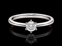 SOLITÄR RING GR. 16 (CA.50) AUS 585/- WEIßGOLD mit Brillant (ca. 0,26 ct.)