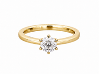 SOLITÄR RING GR. 17 ( CA.53) AUS 585/- GELBGOLD mit Brillant (ca. 0,51 ct.)
