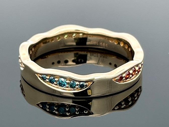 RING AUS 585/- GELBGOLD mit Multi Brillanten beh. (ca. 0,380 ct.)